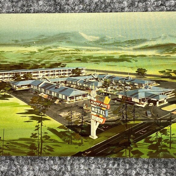 Vtg Chattanooga Tennessee‎ Postcard Albert Pick Motel TN Unposted Ariel View 60s - Picture 4 of 8